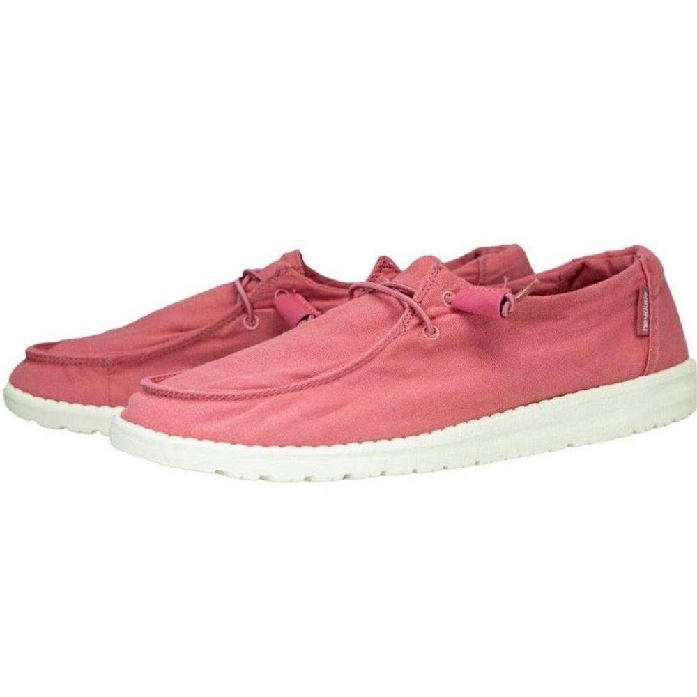 Hey Dude Pink Canvas Women's Loafers